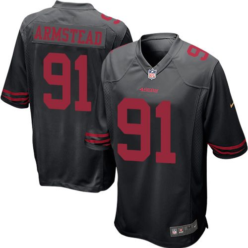 Nike 49ers #91 Arik Armstead Black Alternate Youth Stitched NFL Elite Jersey